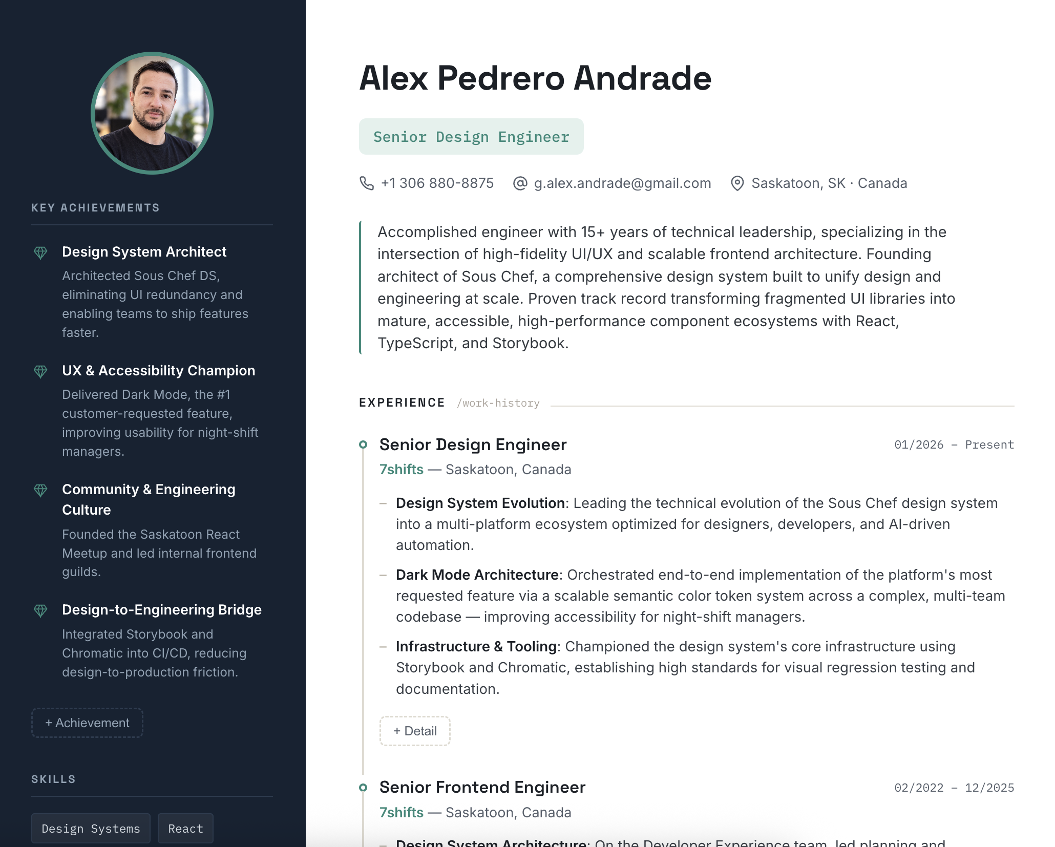 Mirror Split resume template preview